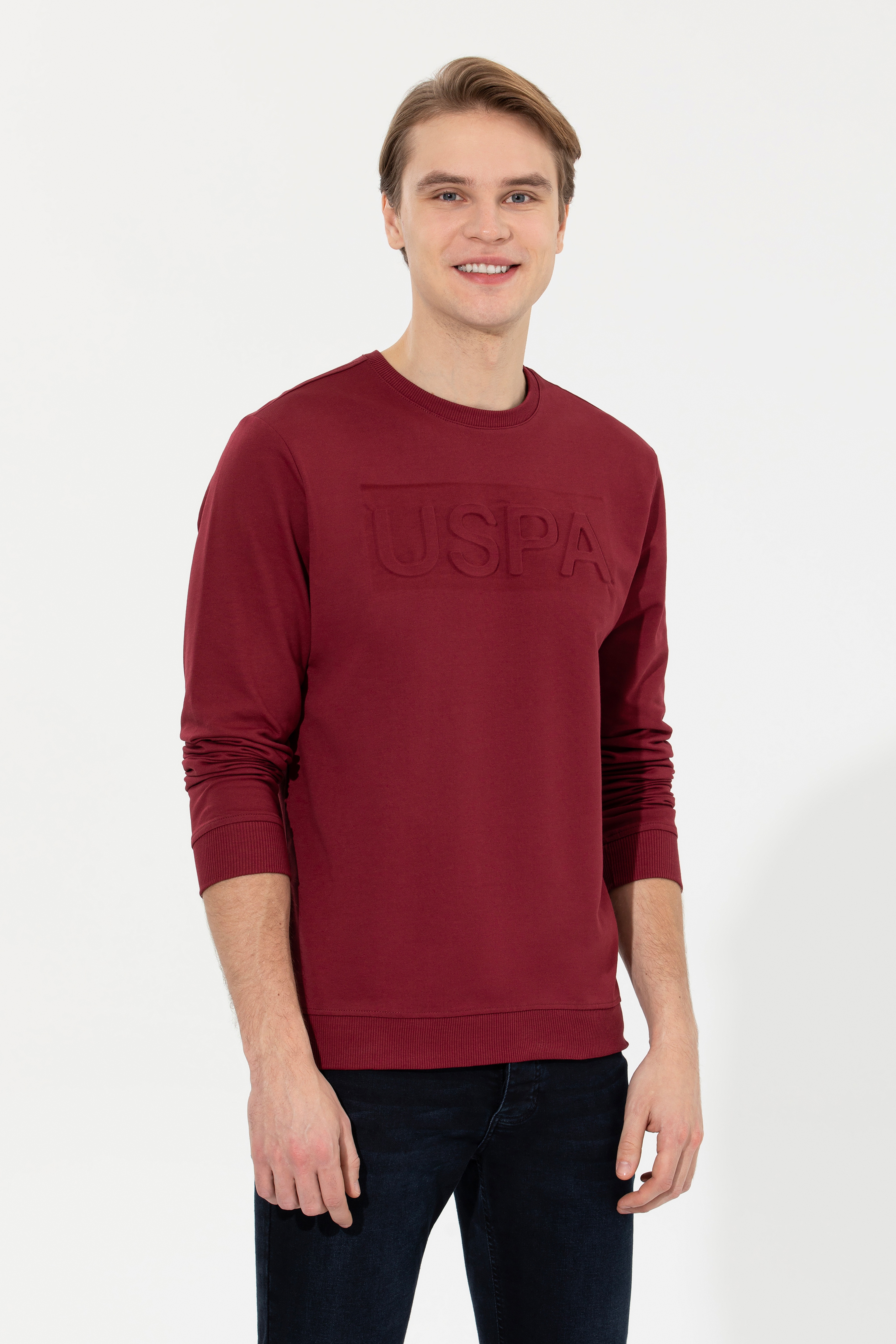 Erkek Vişne Basic Sweatshirt