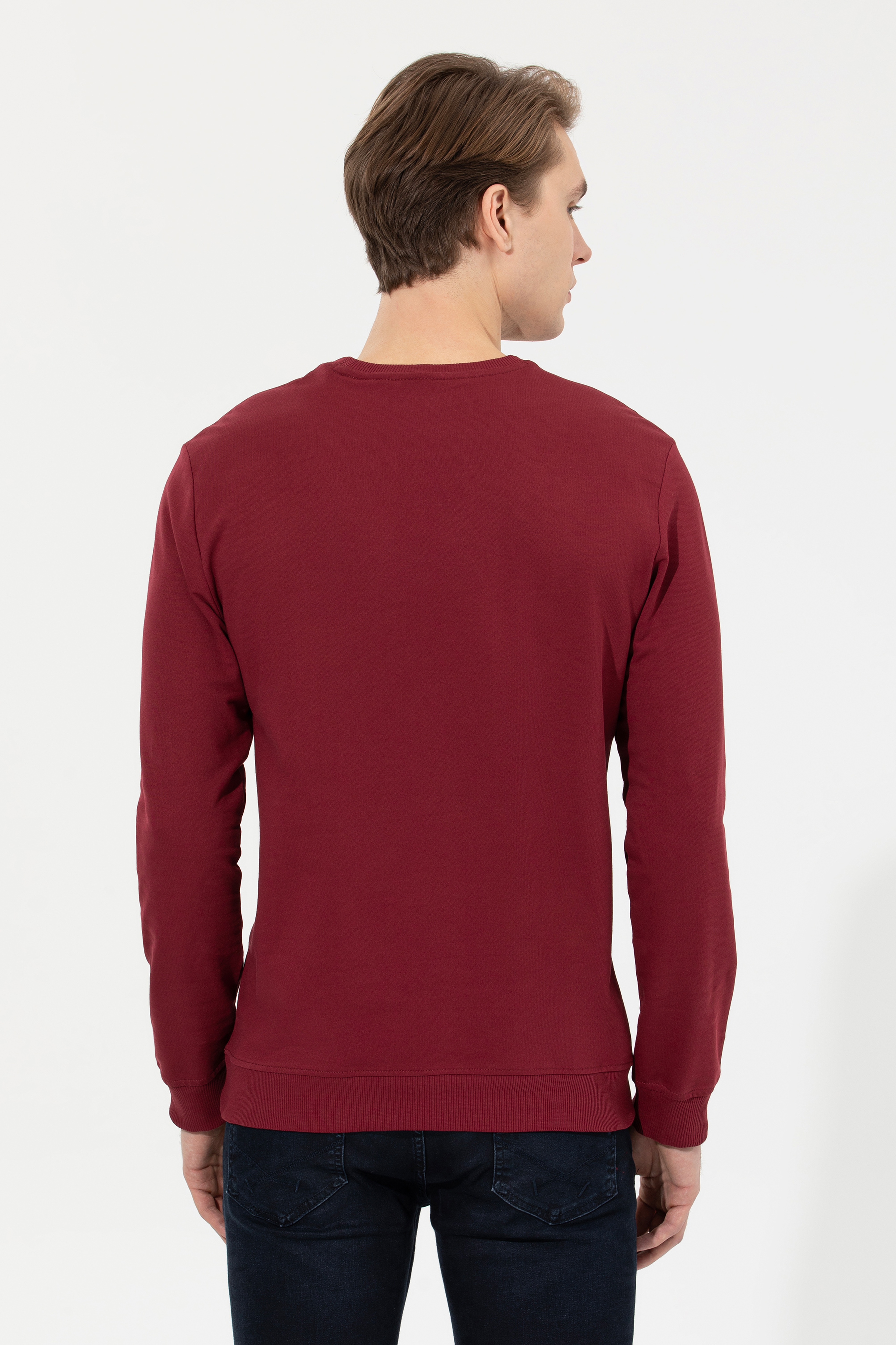 Erkek Vişne Basic Sweatshirt