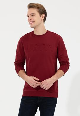 Erkek Bordo Basic Sweatshirt - 50254503055
