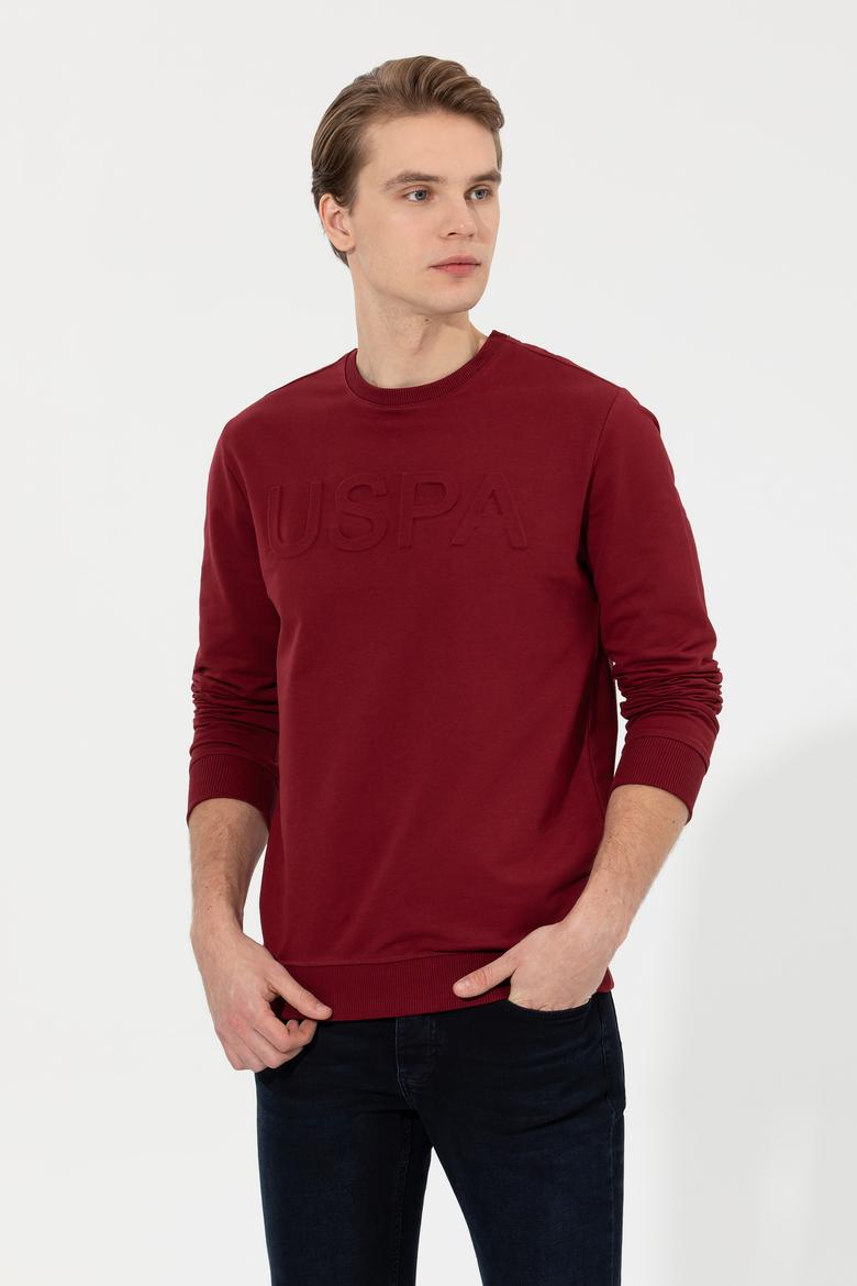 Erkek Bordo Basic Sweatshirt
