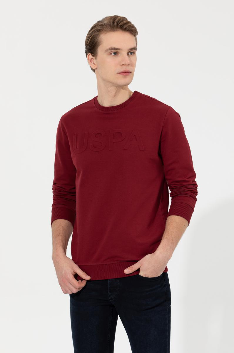 Erkek Bordo Basic Sweatshirt