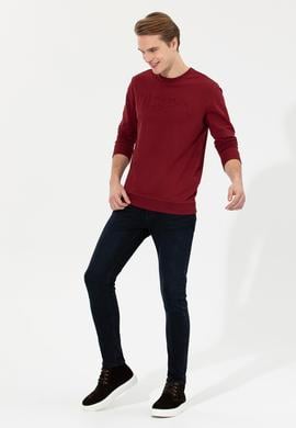 Erkek Bordo Basic Sweatshirt - 50254503055