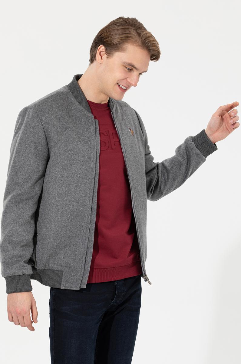 Erkek Antrasit Kaşe Kaban