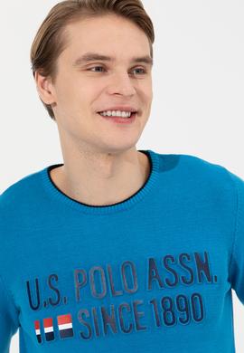 Erkek Kobalt Bisiklet Yaka Triko Kazak - 50253993026