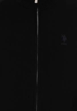 Erkek Siyah Basic Triko Hırka - 50257599014