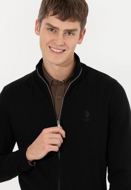 Erkek Siyah Basic Triko Hırka - 50257599014