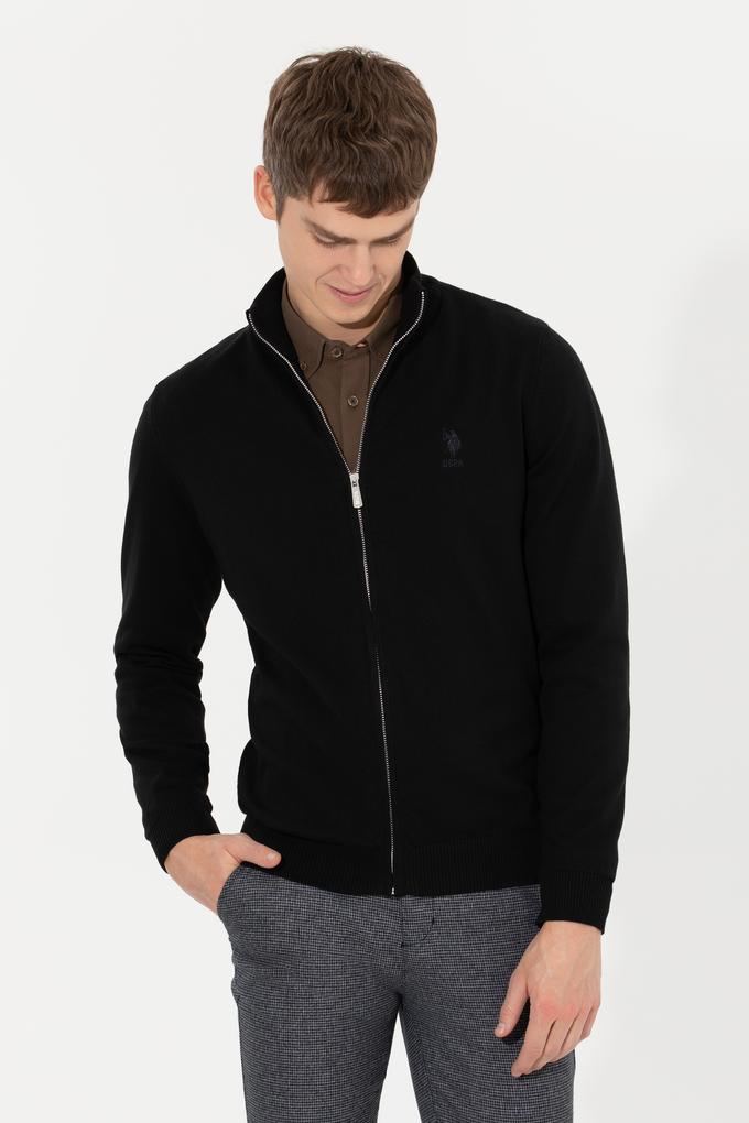 Erkek Siyah Basic Triko Hırka