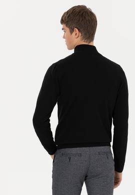 Erkek Siyah Basic Triko Hırka - 50257599014