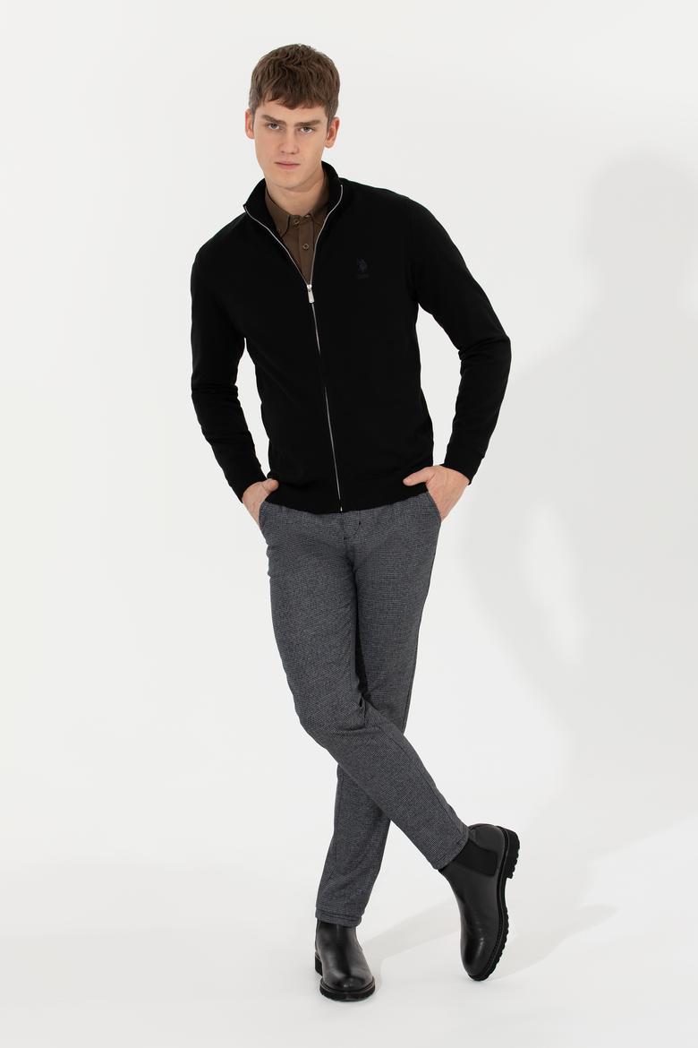 Erkek Siyah Basic Triko Hırka - 50257599014