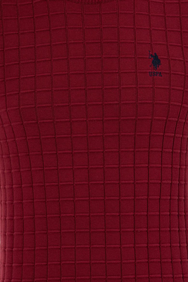 Erkek Bordo Bisiklet Yaka Triko Kazak - 50257854026