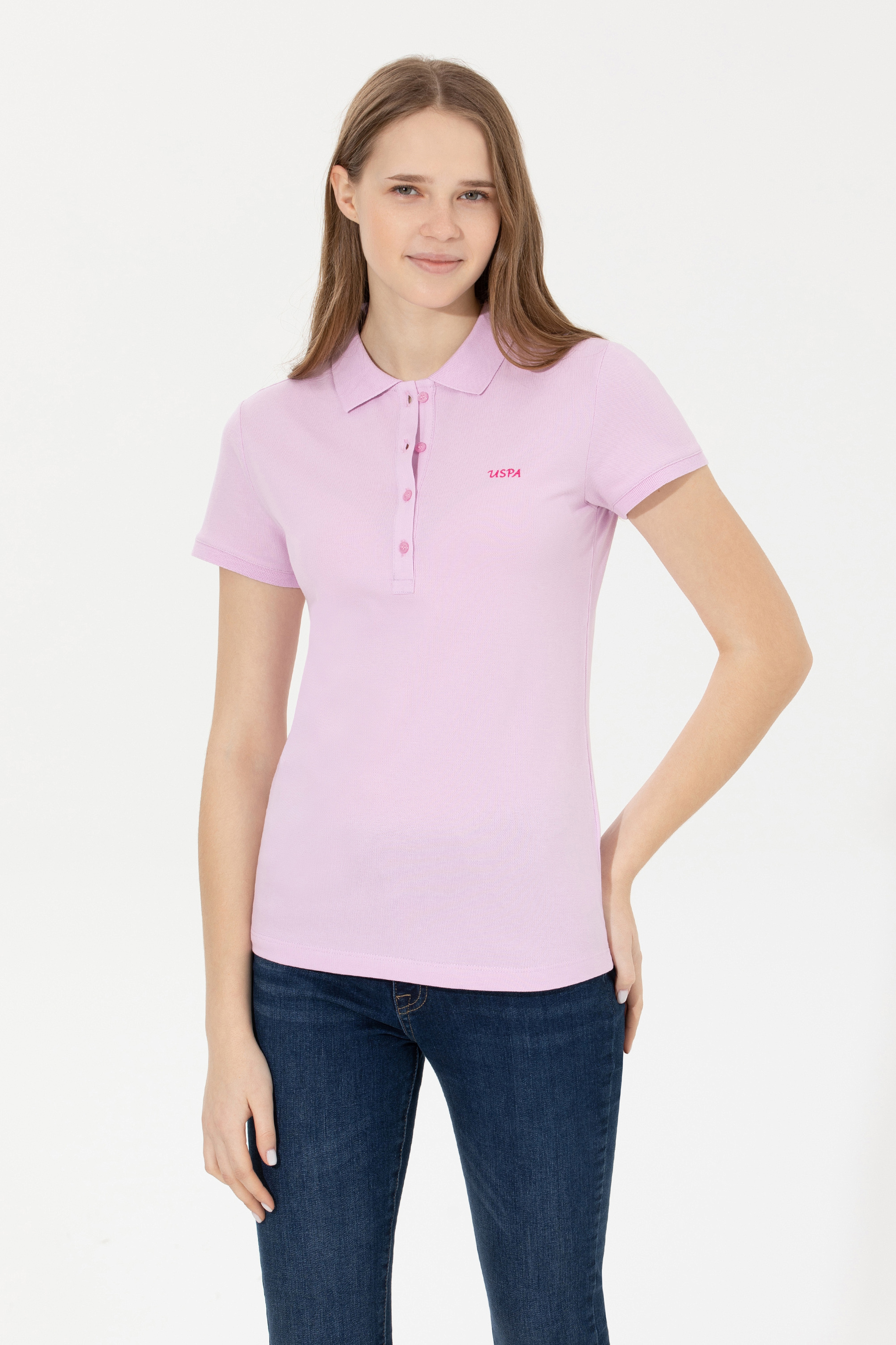 Kadın Manolya Basic Polo Yaka Tişört - Image 3