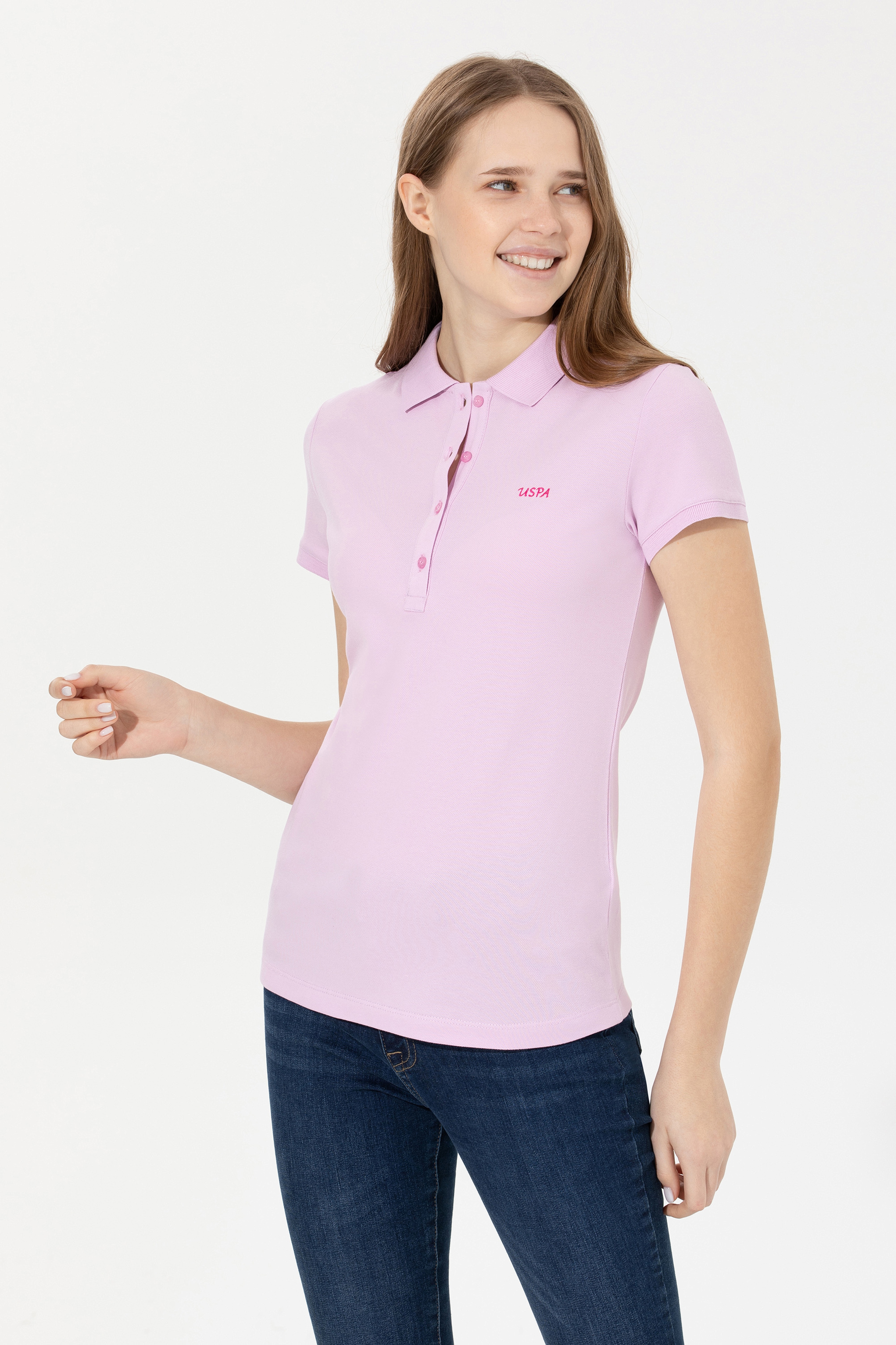 Kadın Manolya Basic Polo Yaka Tişört - Image 1