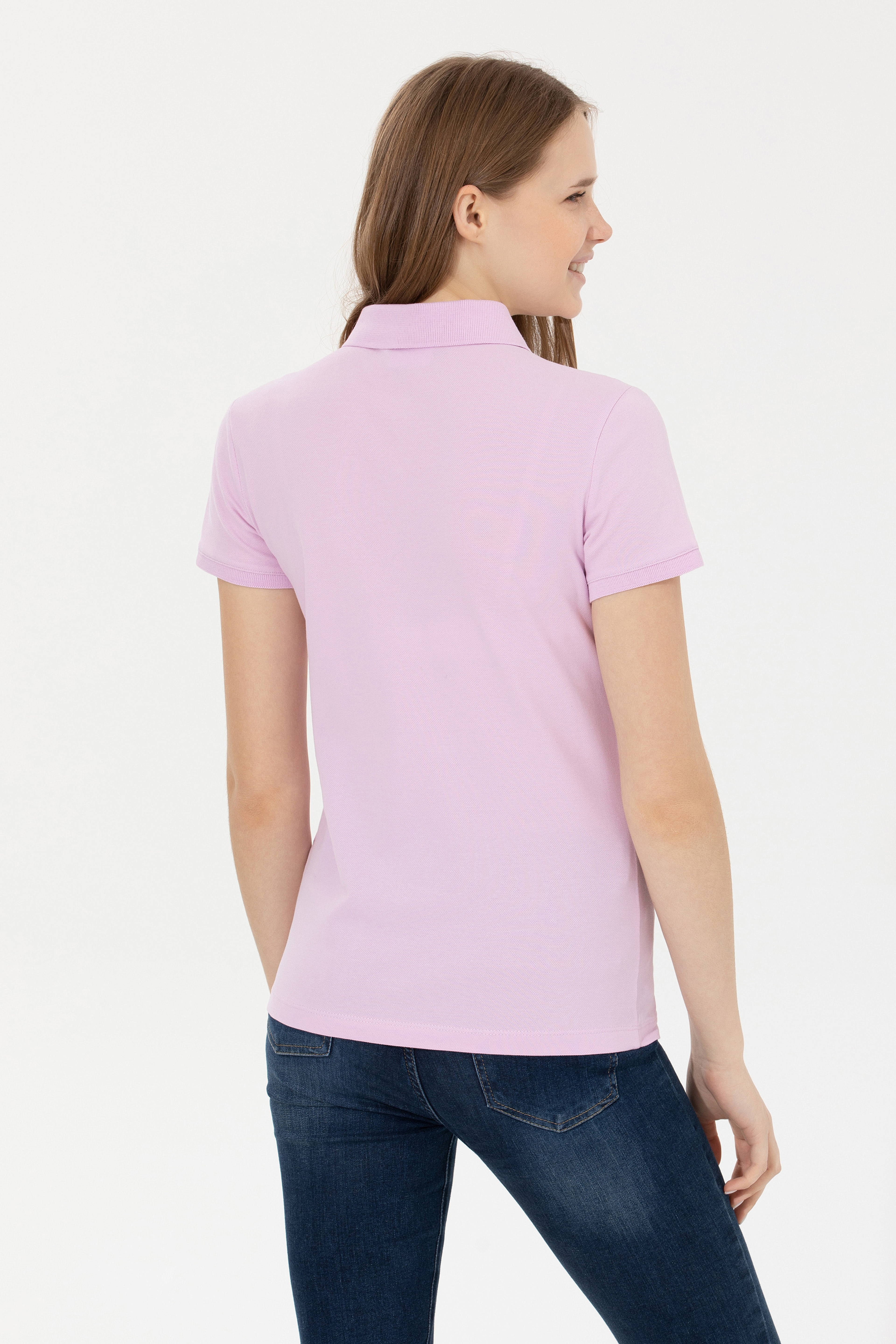 Kadın Manolya Basic Polo Yaka Tişört - Image 5
