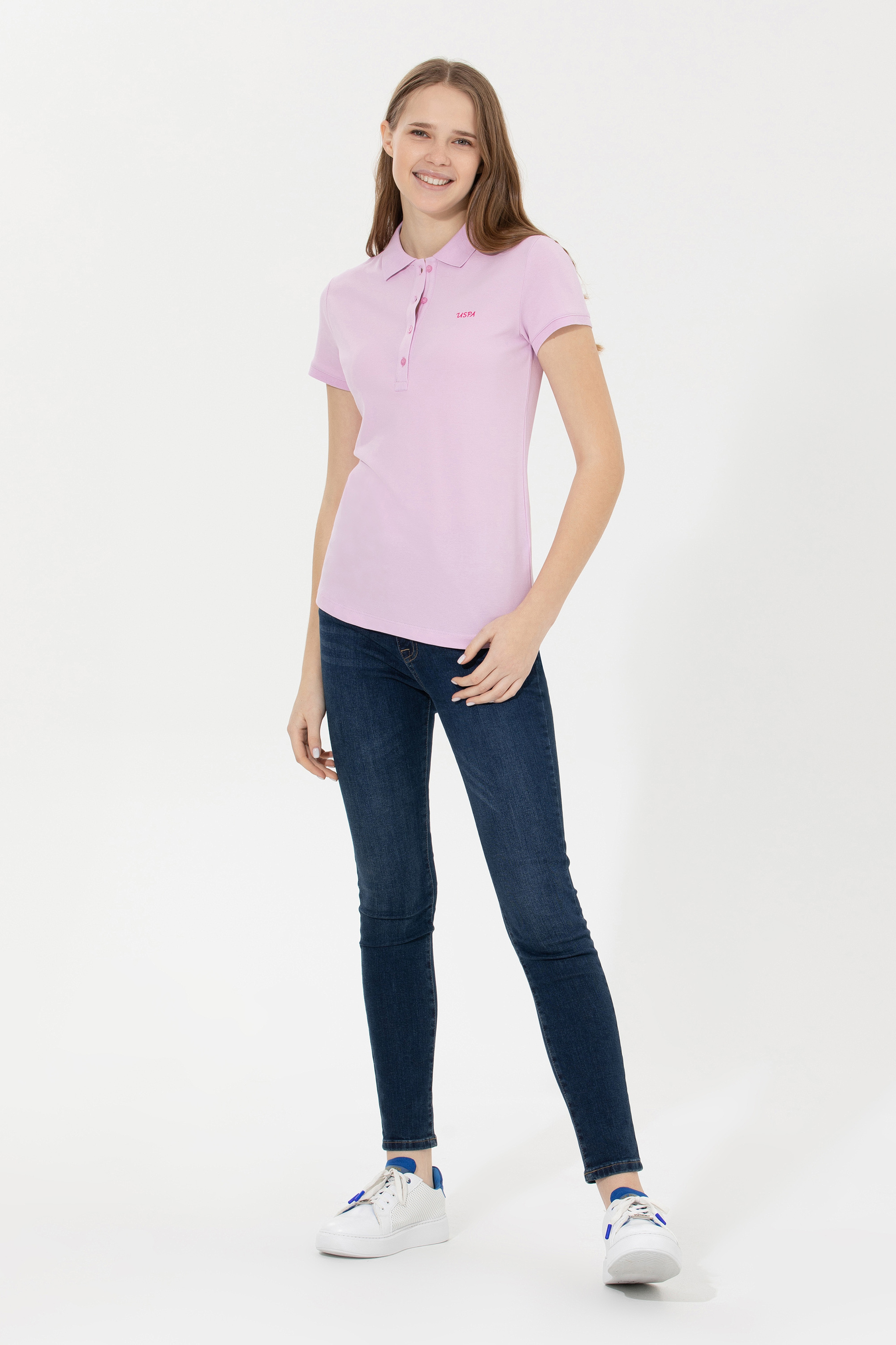 Kadın Manolya Basic Polo Yaka Tişört - Image 4