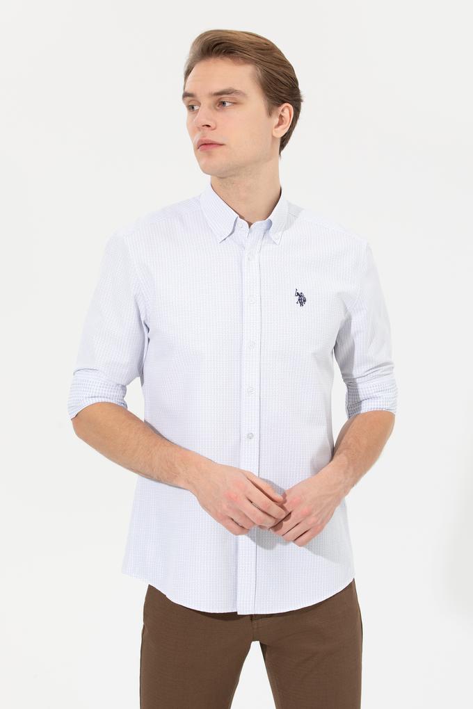 Erkek Mavi Uzun Kollu Gömlek