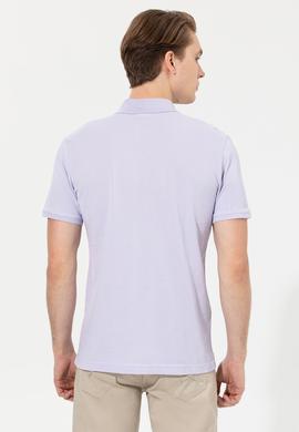 Erkek Lila Polo Yaka Basic T-Shirt - 50251701278