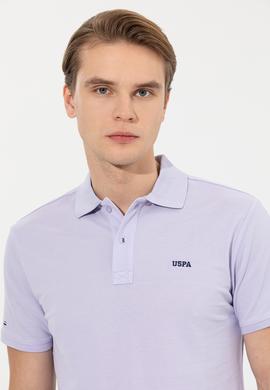 Erkek Lila Polo Yaka Basic T-Shirt - 50251701278