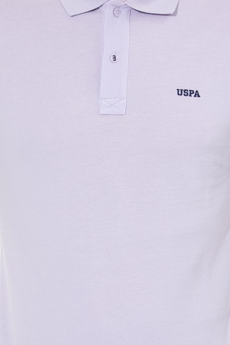 Erkek Lila Polo Yaka Basic T-Shirt - 50251701278