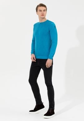 Erkek Kobalt Bisiklet Yaka Triko Kazak - 50253694024