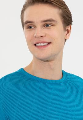 Erkek Kobalt Bisiklet Yaka Triko Kazak - 50253694024