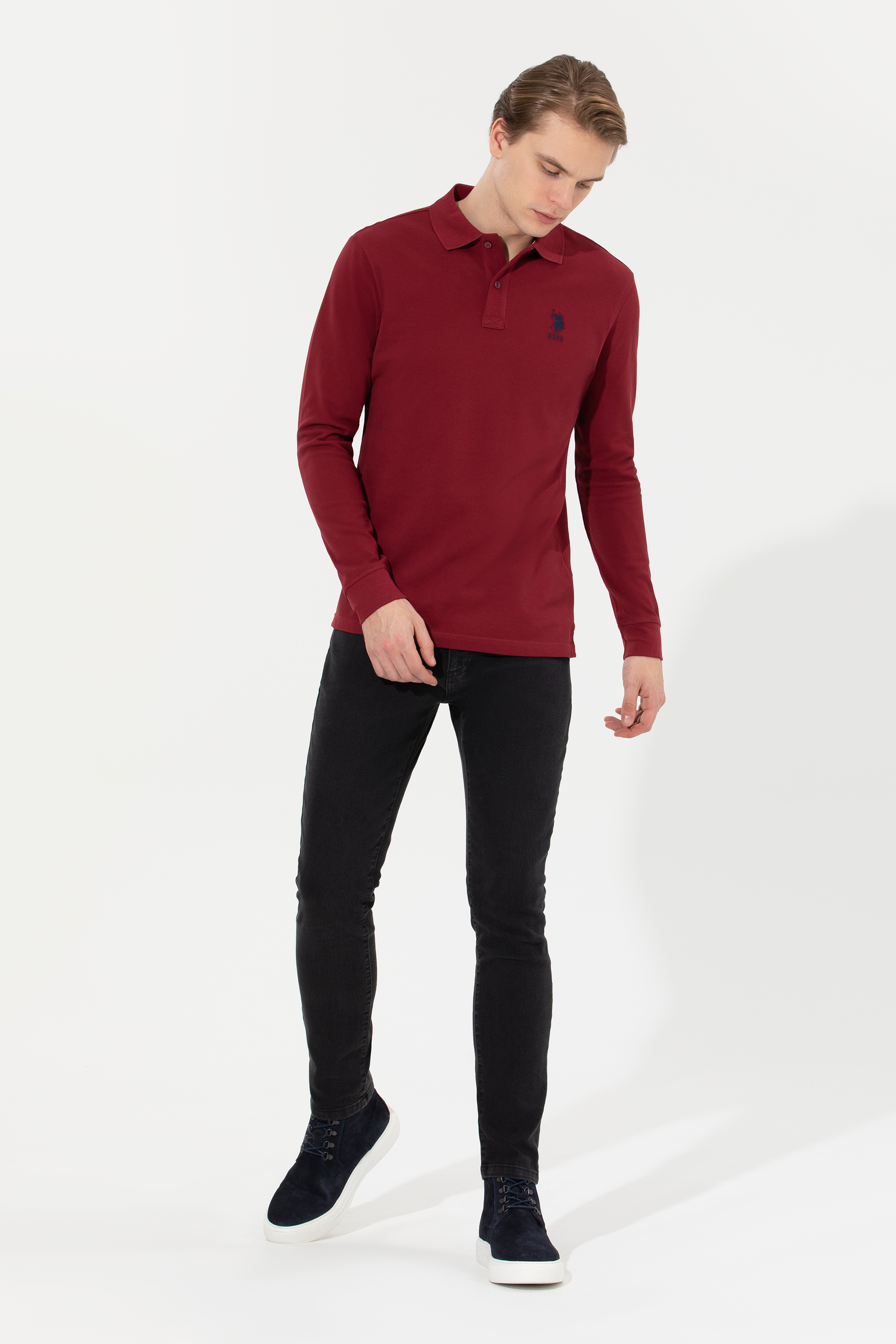 Erkek Vişne Basic Sweatshirt - Image 4