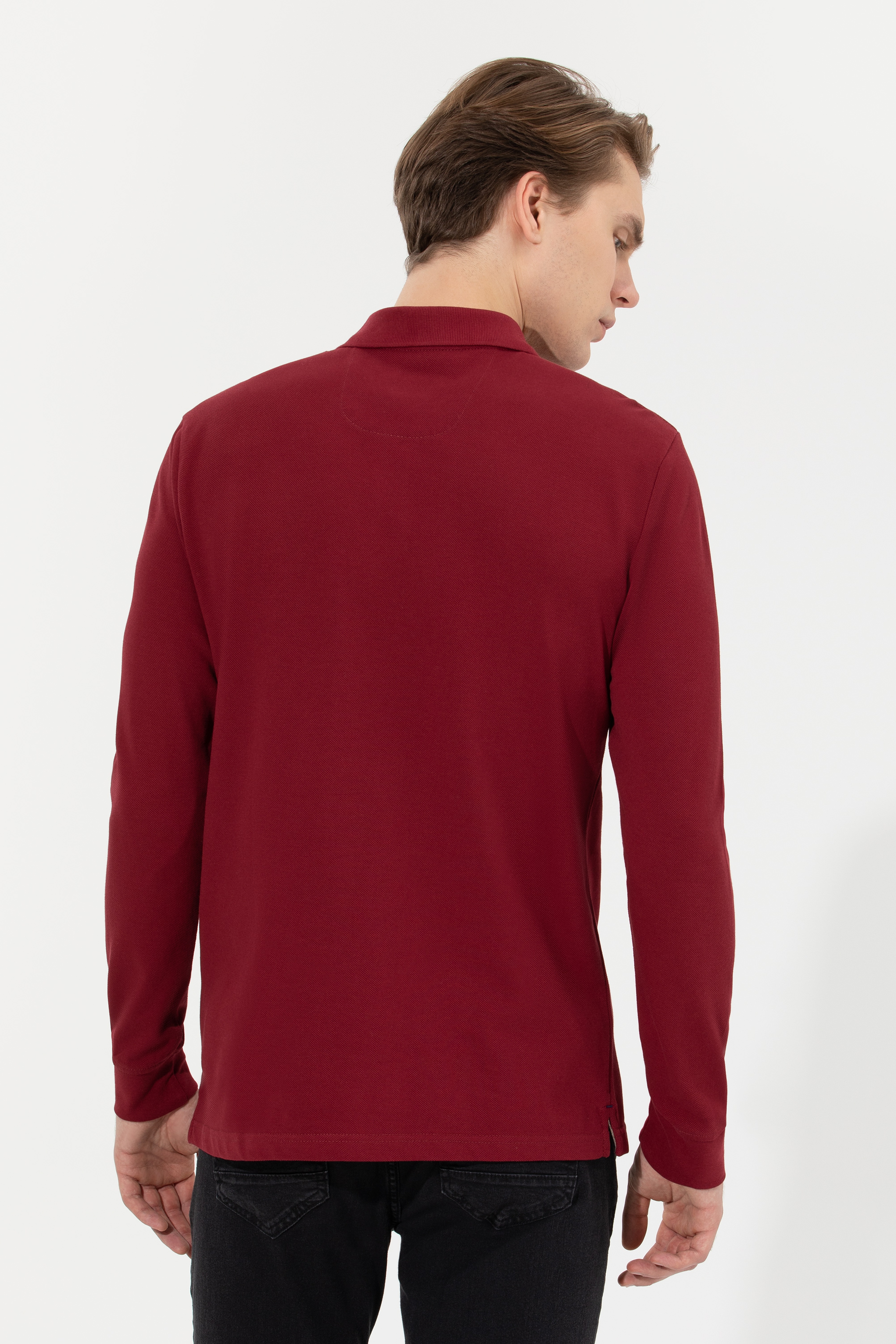 Erkek Vişne Basic Sweatshirt - Image 5