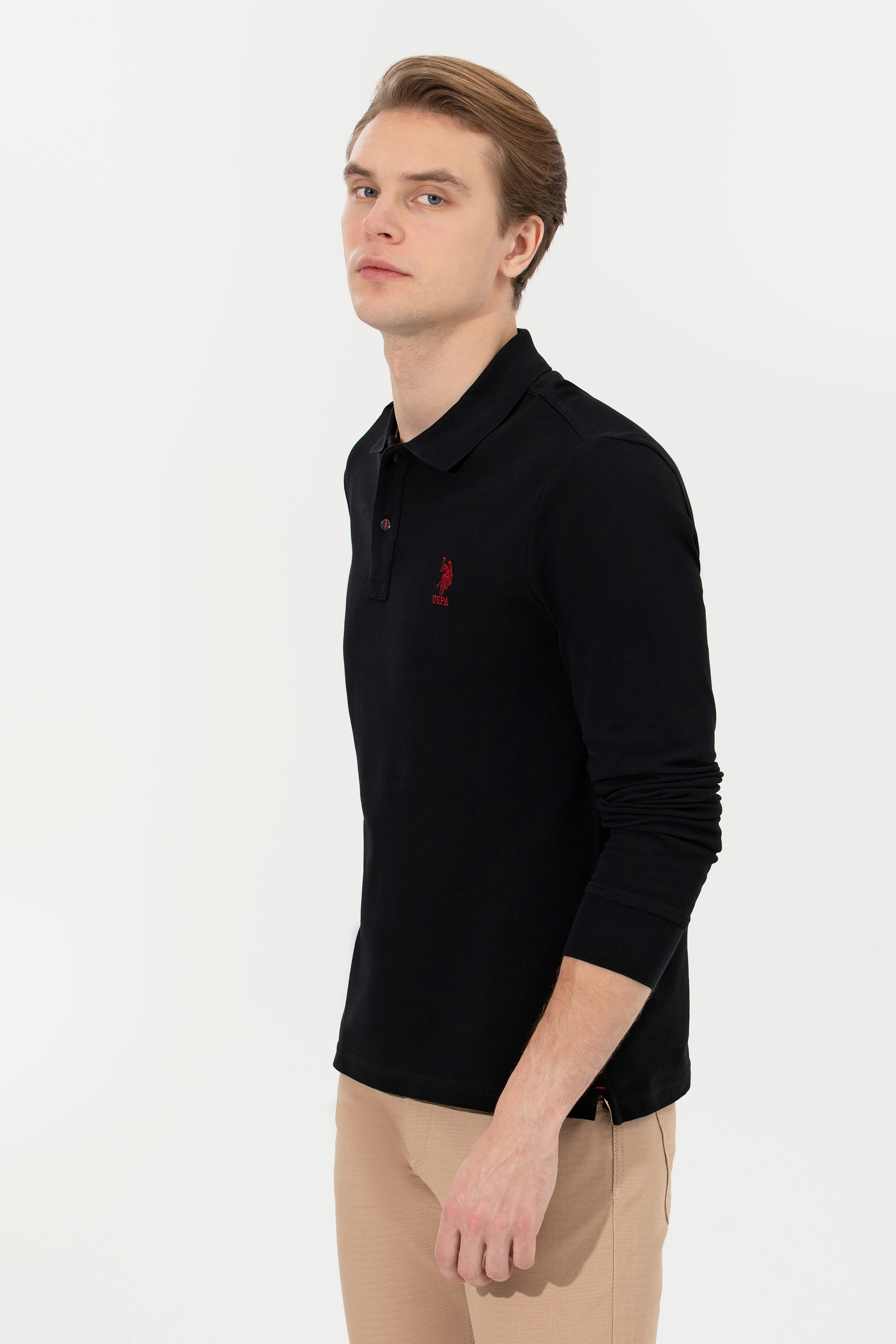 Erkek Siyah Basic Sweatshirt - Image 4
