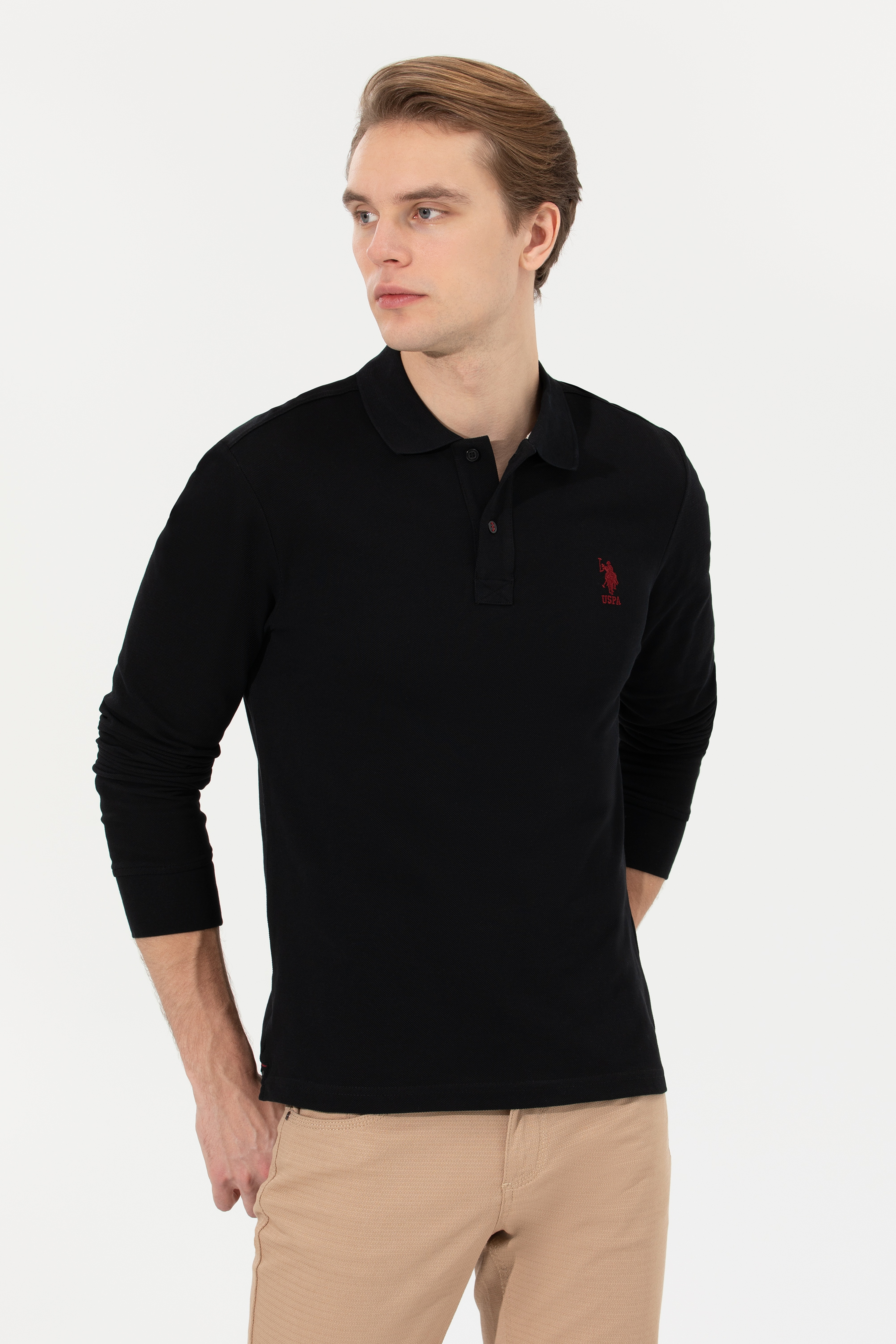 Erkek Siyah Basic Sweatshirt - Image 2