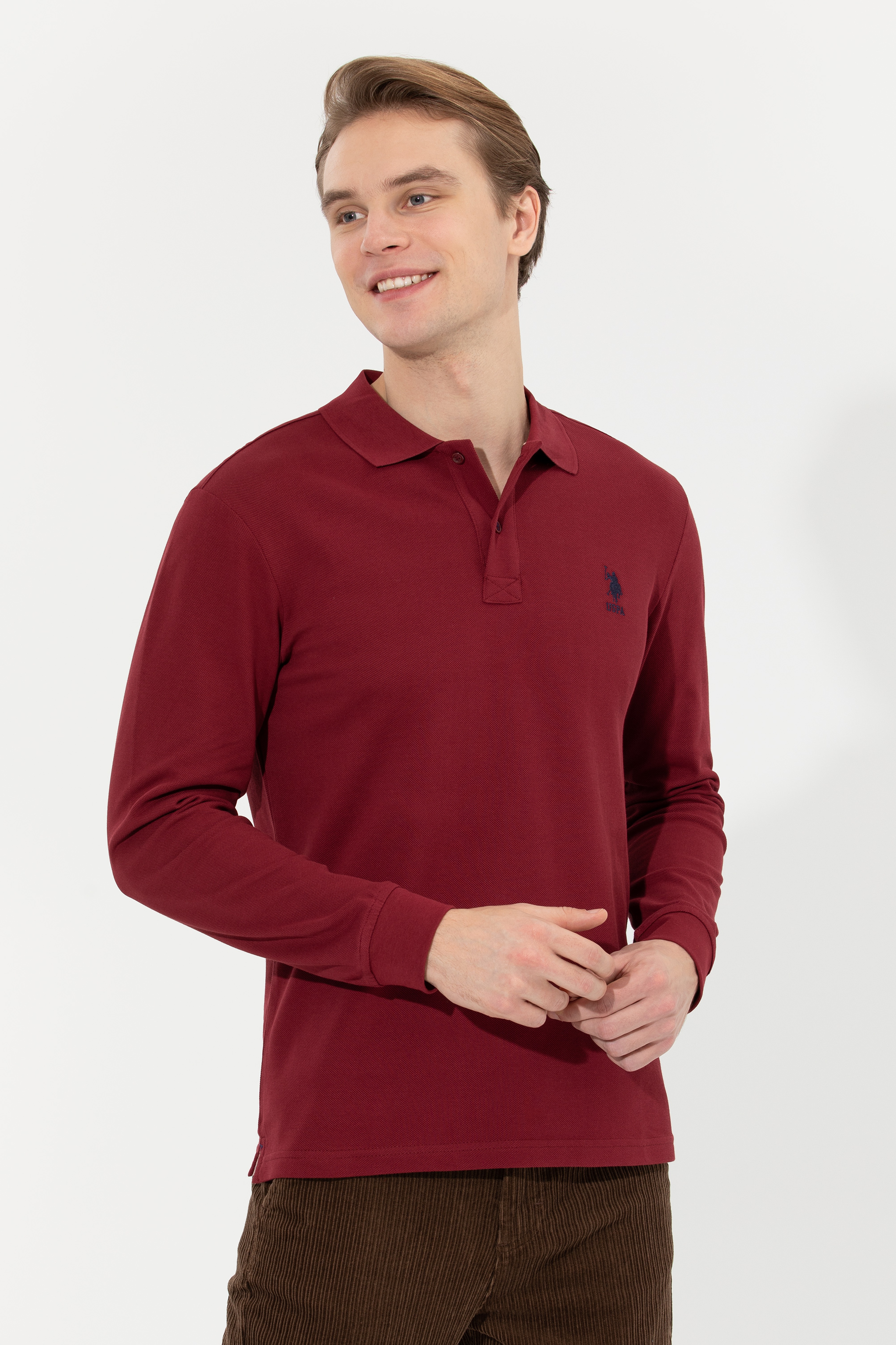 Erkek Vişne Basic Sweatshirt - Image 3