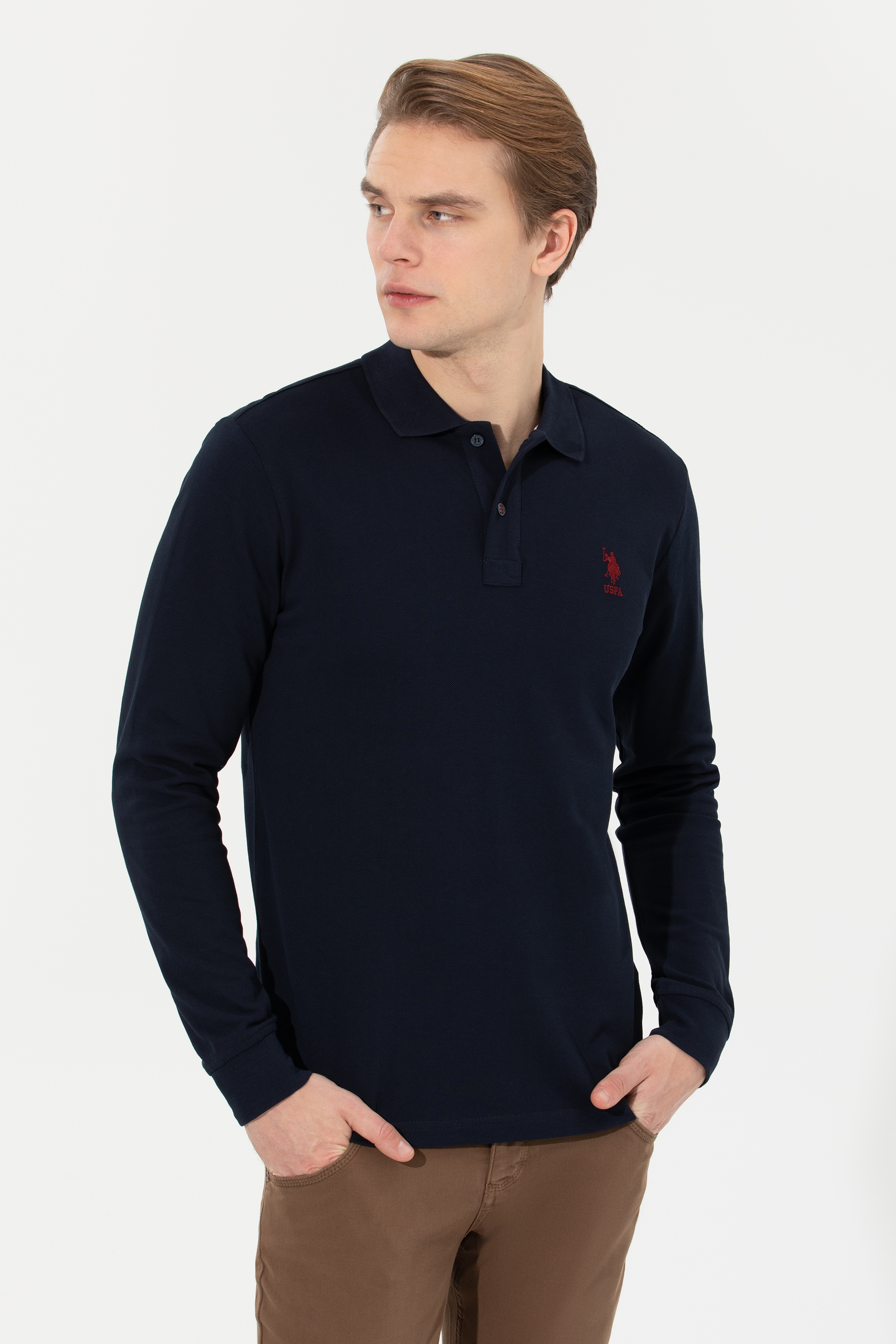 Erkek Lacivert Basic Sweatshirt - Image 4