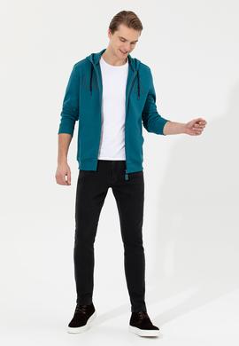 Erkek Petrol Örme Hırka - 50253125061