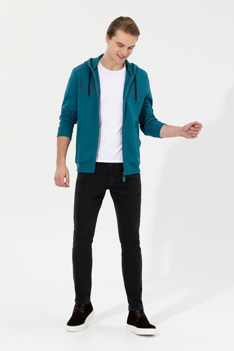 Erkek Petrol Örme Hırka - 50253125061