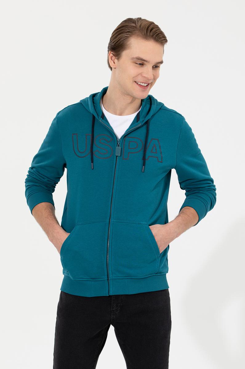 Erkek Petrol Örme Hırka