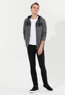 Erkek Antrasit Melanj Örme Hırka - 50260924007