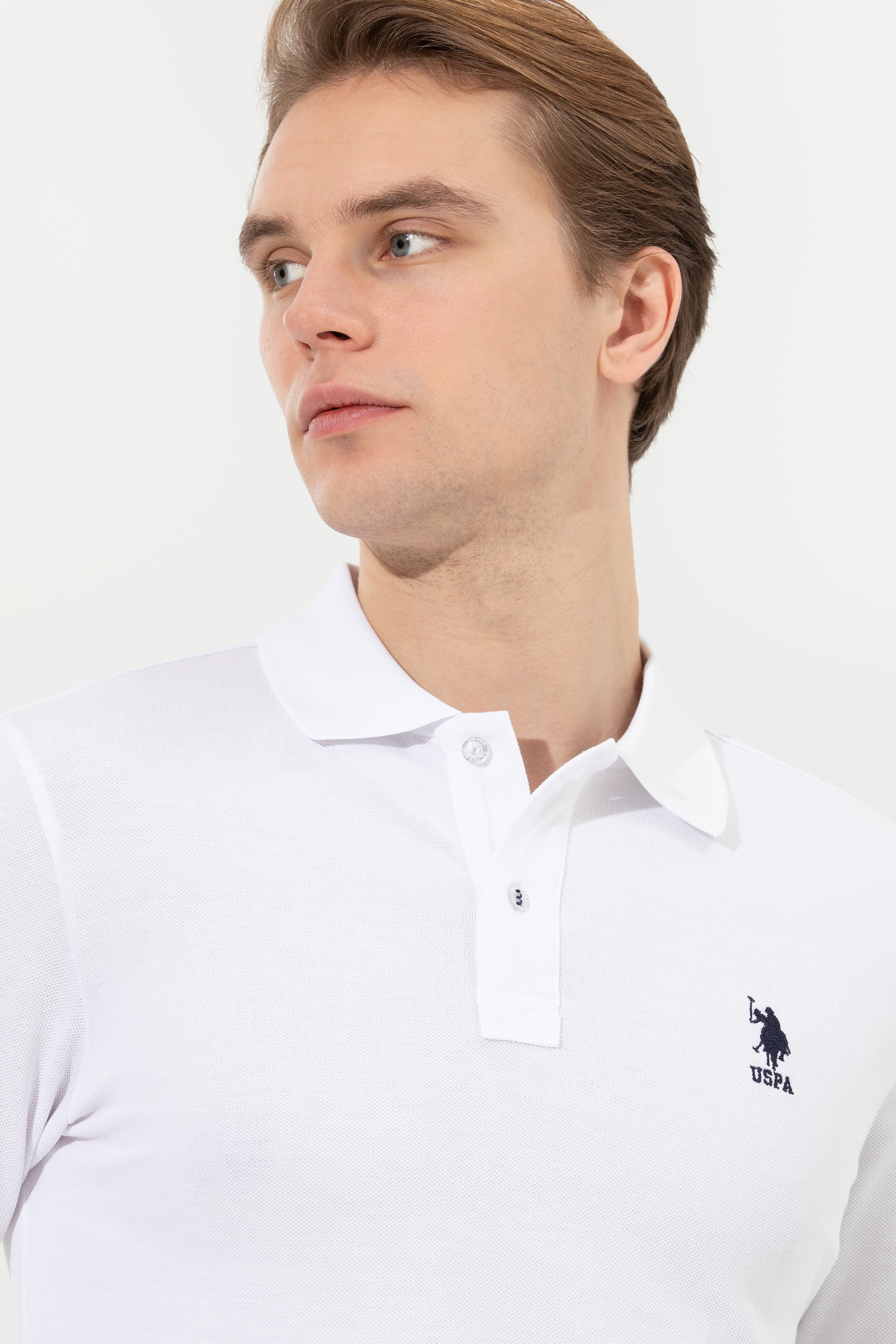 Erkek Beyaz Basic Sweatshirt - Image 2