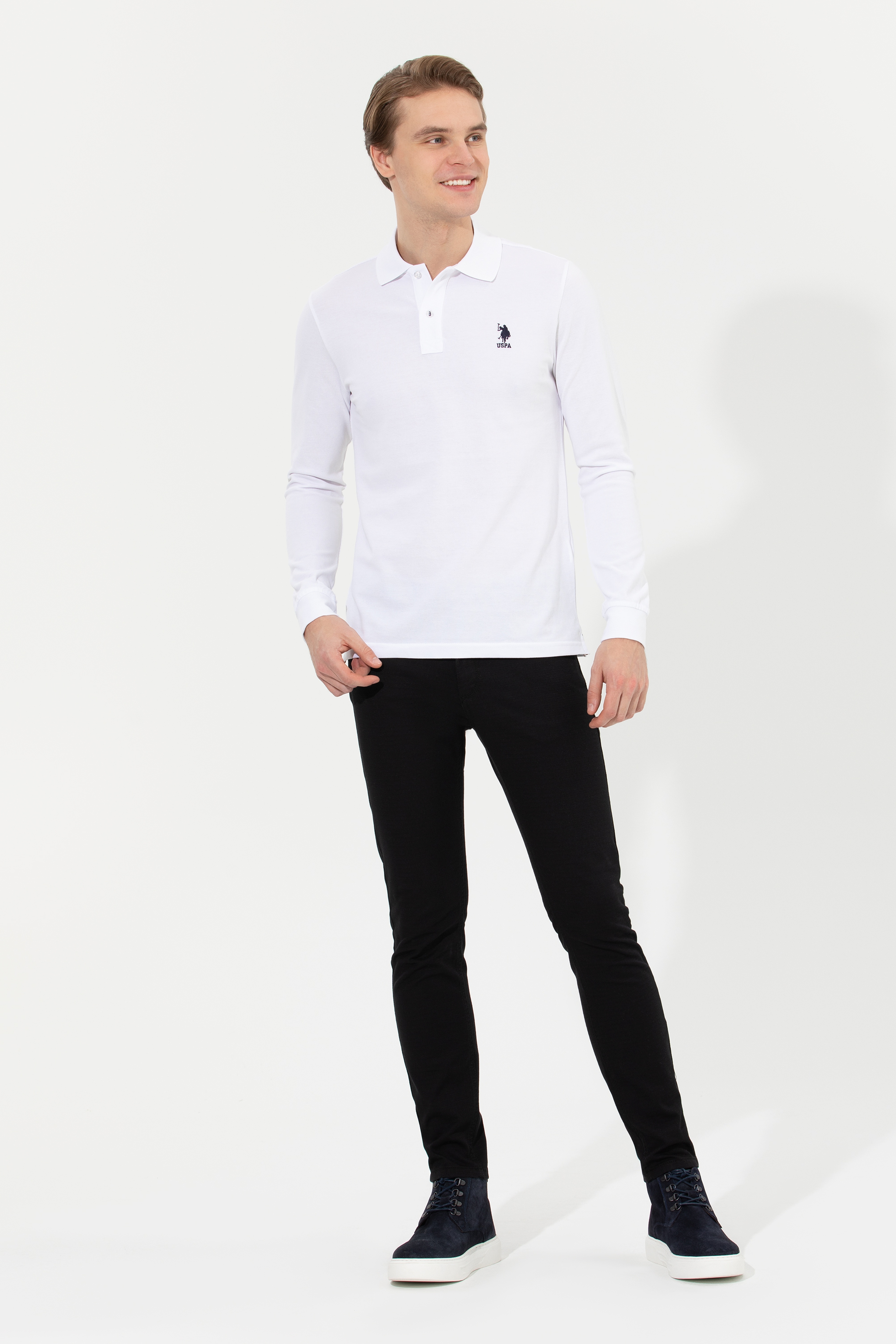 Erkek Beyaz Basic Sweatshirt