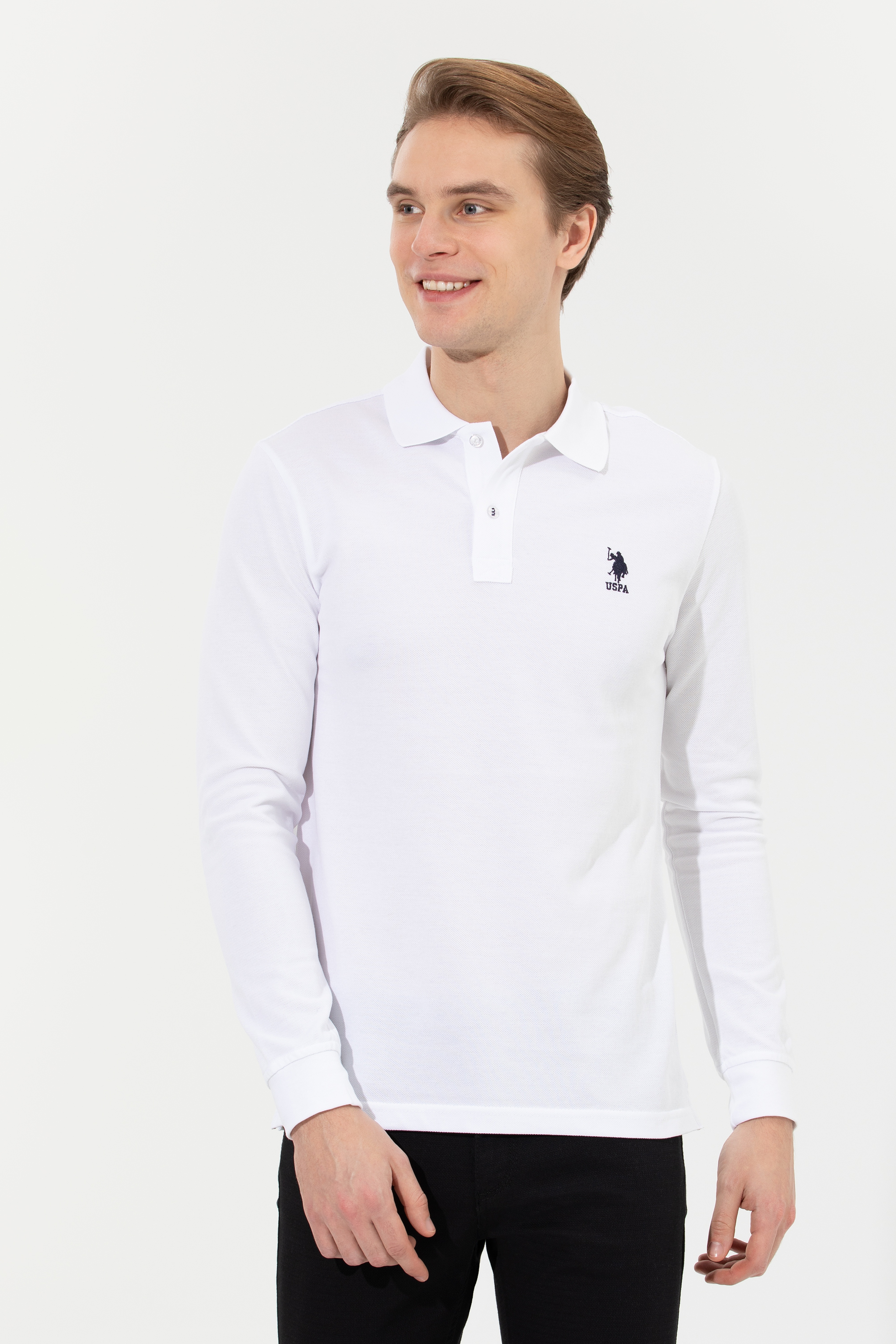 Erkek Beyaz Basic Sweatshirt - Image 1