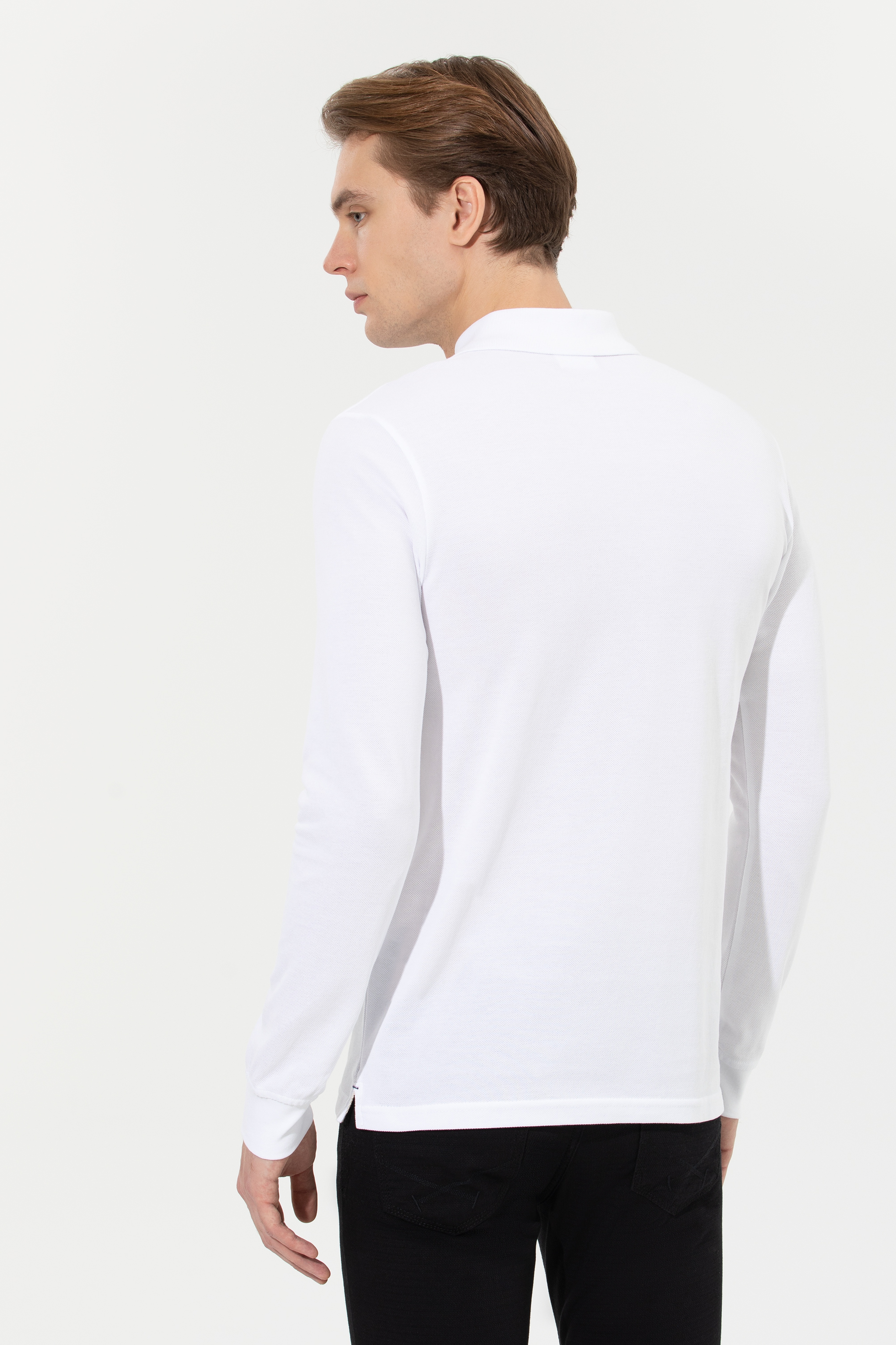 Erkek Beyaz Basic Sweatshirt - Image 5