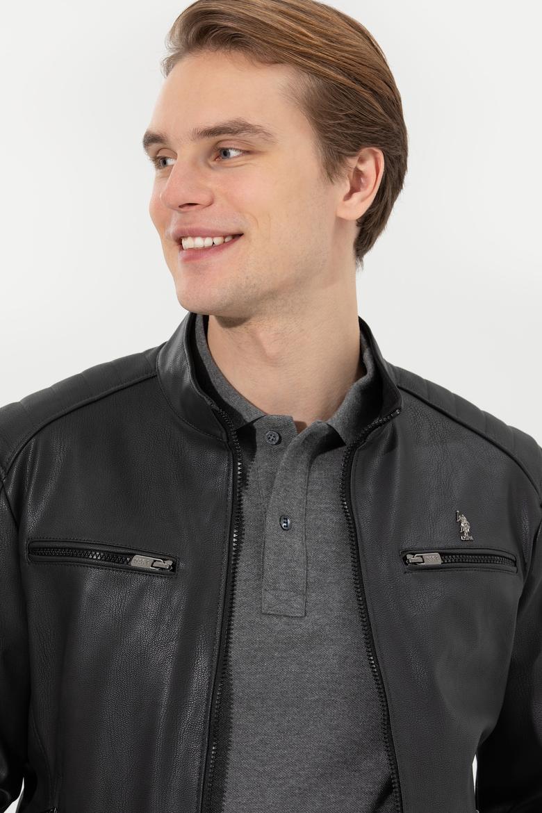 Erkek Antrasit Deri Ceket - 50259137013