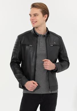 Erkek Antrasit Deri Ceket - 50259137013