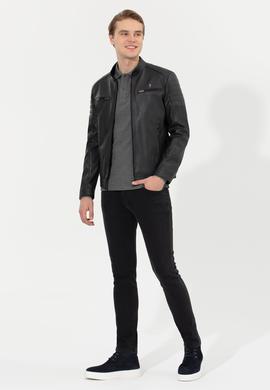 Erkek Antrasit Deri Ceket - 50259137013