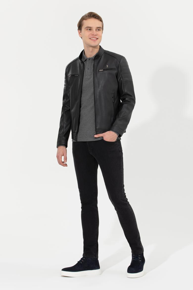 Erkek Antrasit Deri Ceket - 50259137013