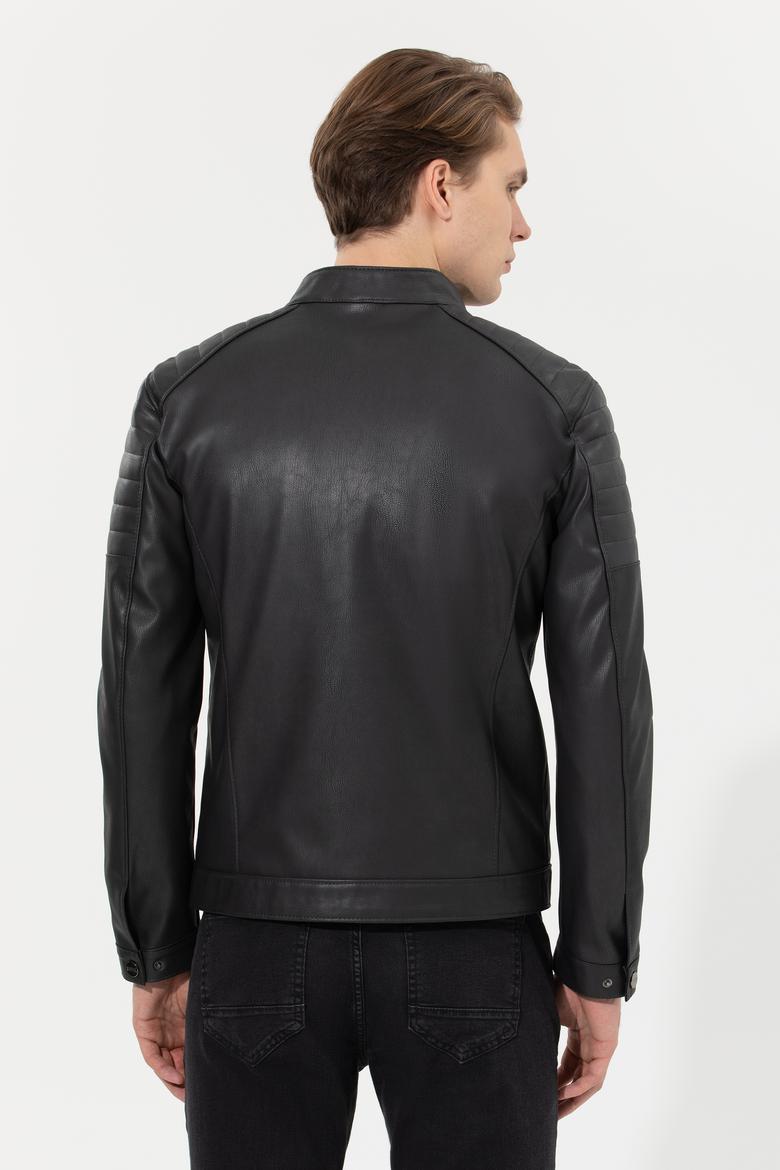 Erkek Antrasit Deri Ceket - 50259137013