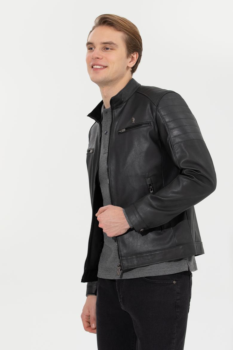 Erkek Antrasit Deri Ceket - 50259137013