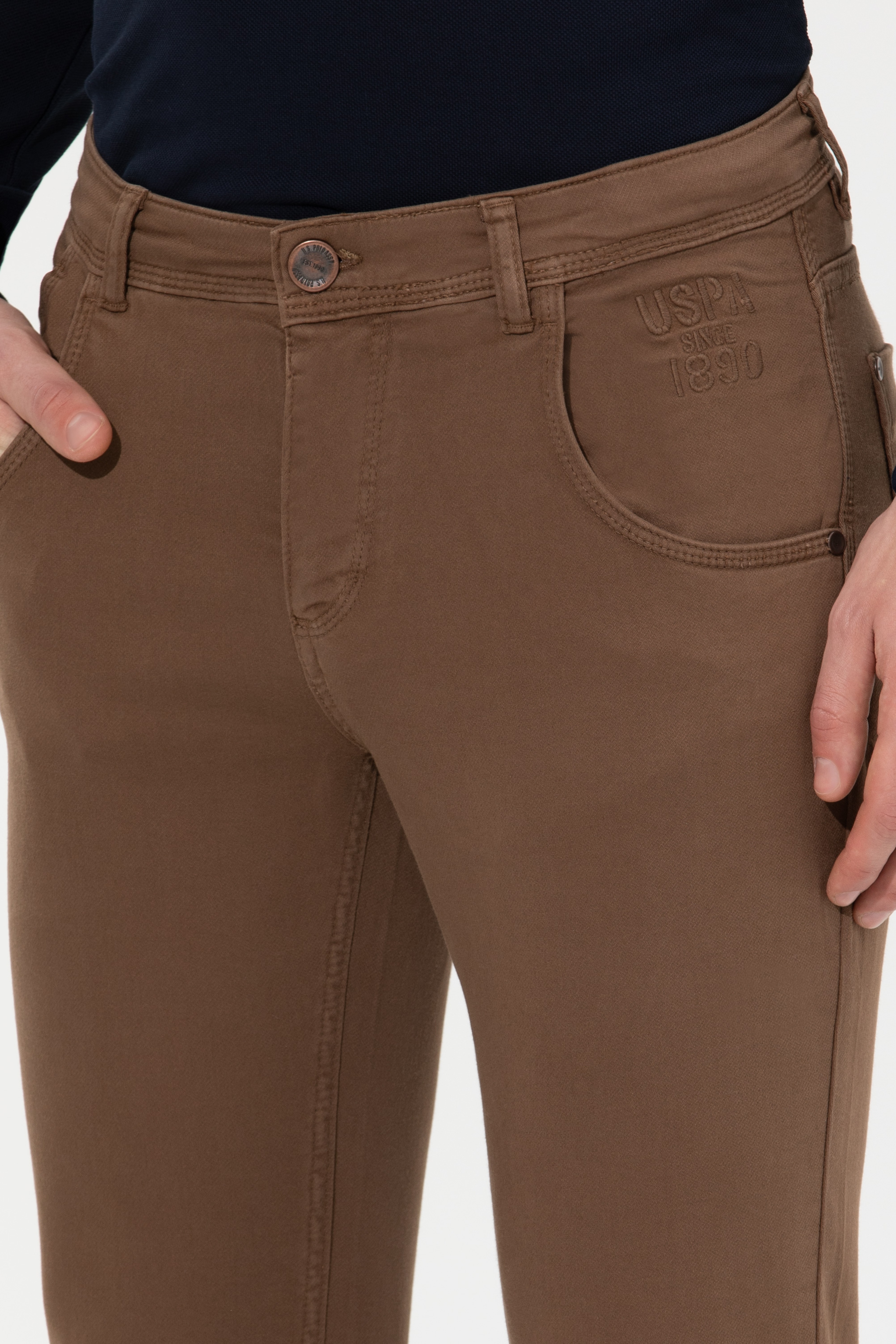 Erkek Slim Fit Coconut Kanvas Pantolon - Image 5
