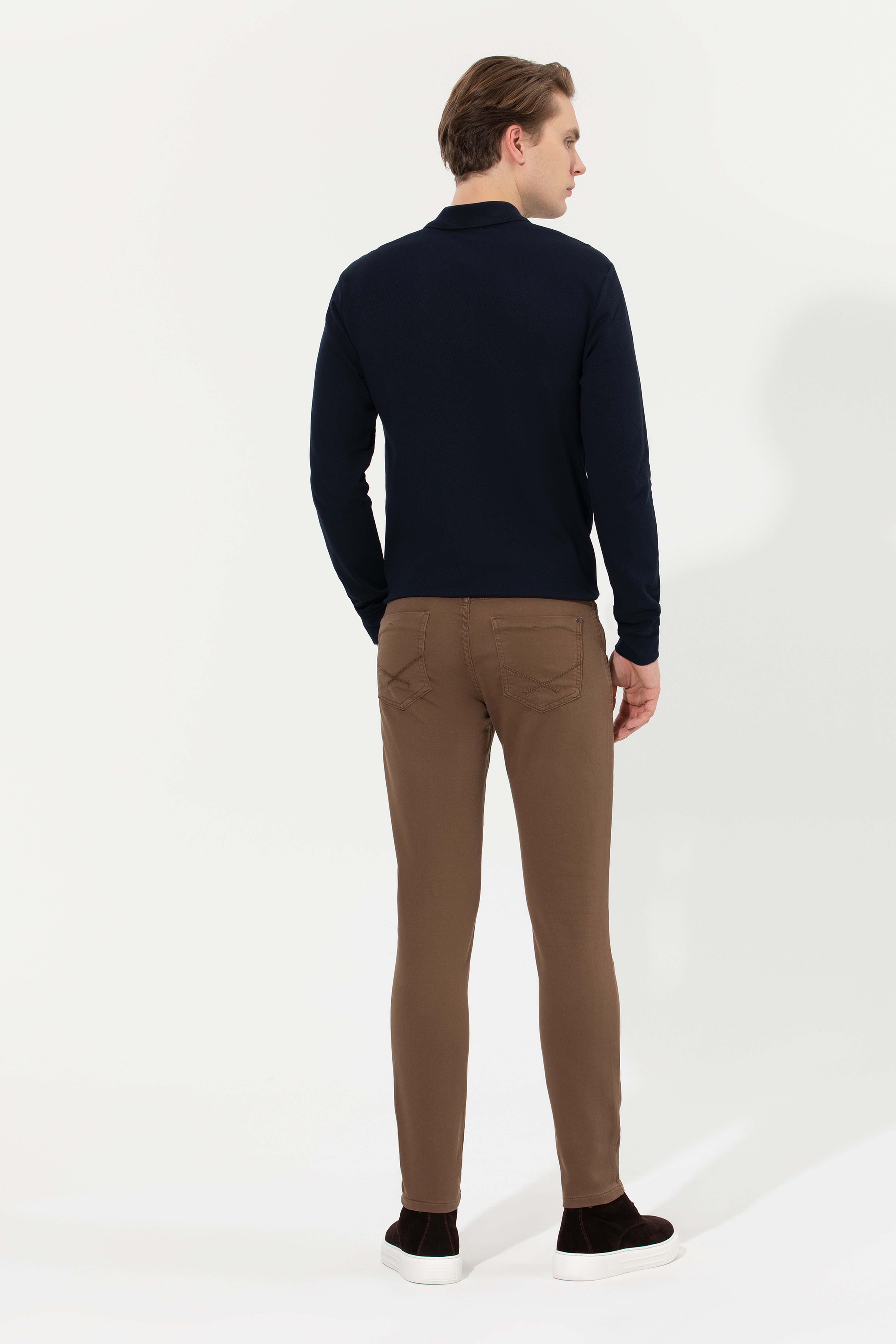 Erkek Slim Fit Coconut Kanvas Pantolon - Image 4