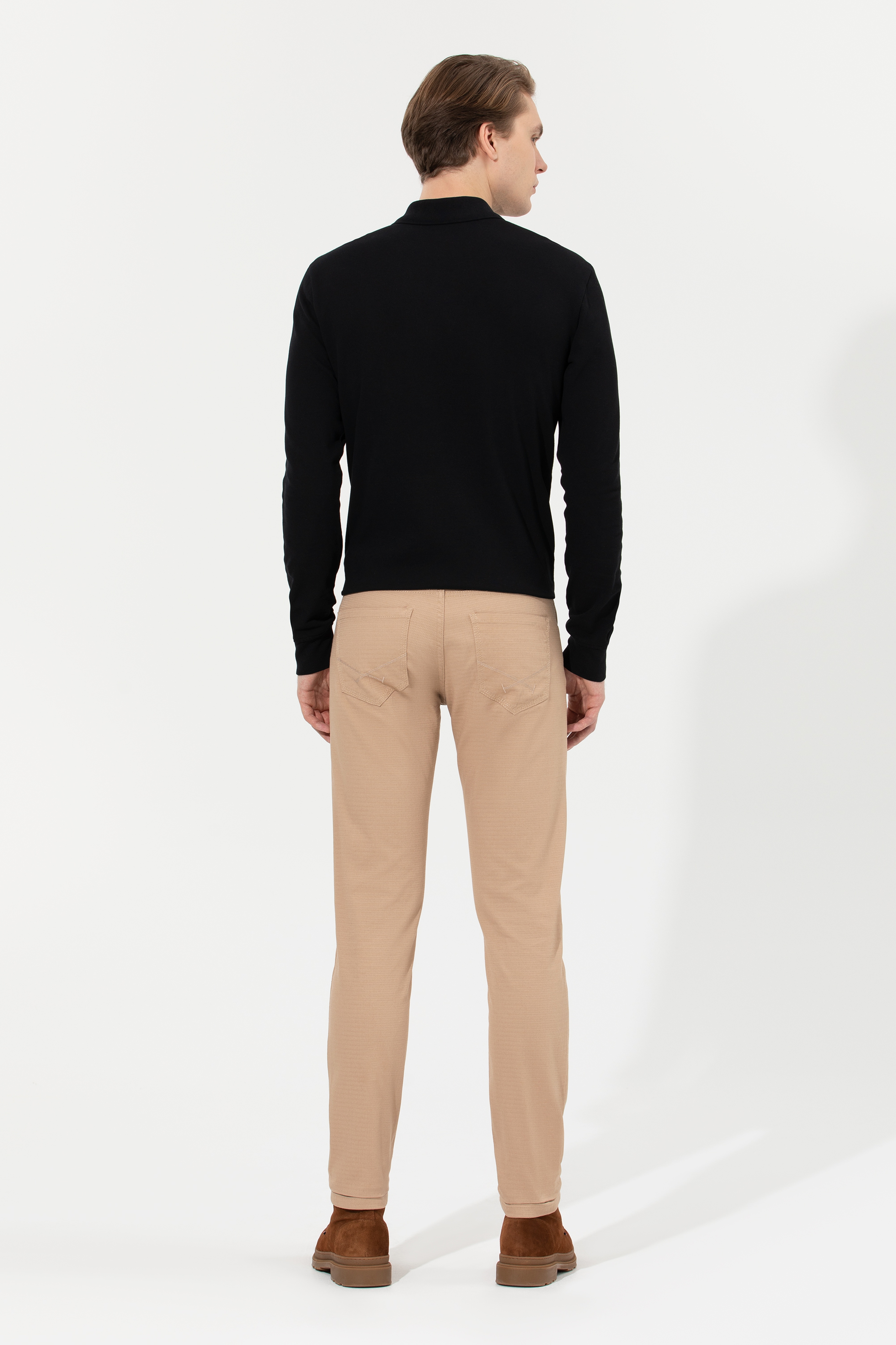 Erkek Slim Fit Camel Kanvas Pantolon - Image 4