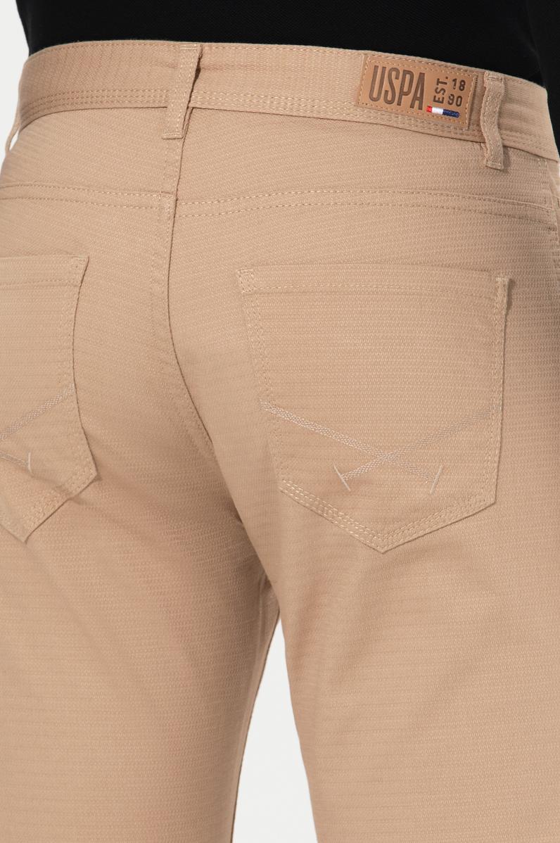 Erkek Slim Fit Camel Kanvas Pantolon