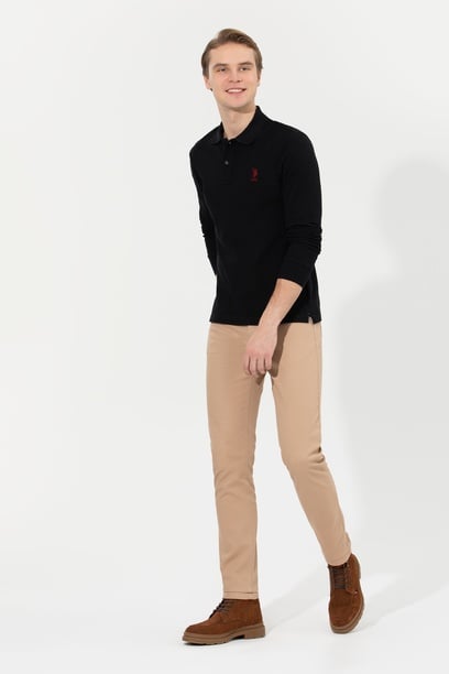 Erkek Slim Fit Camel Kanvas Pantolon