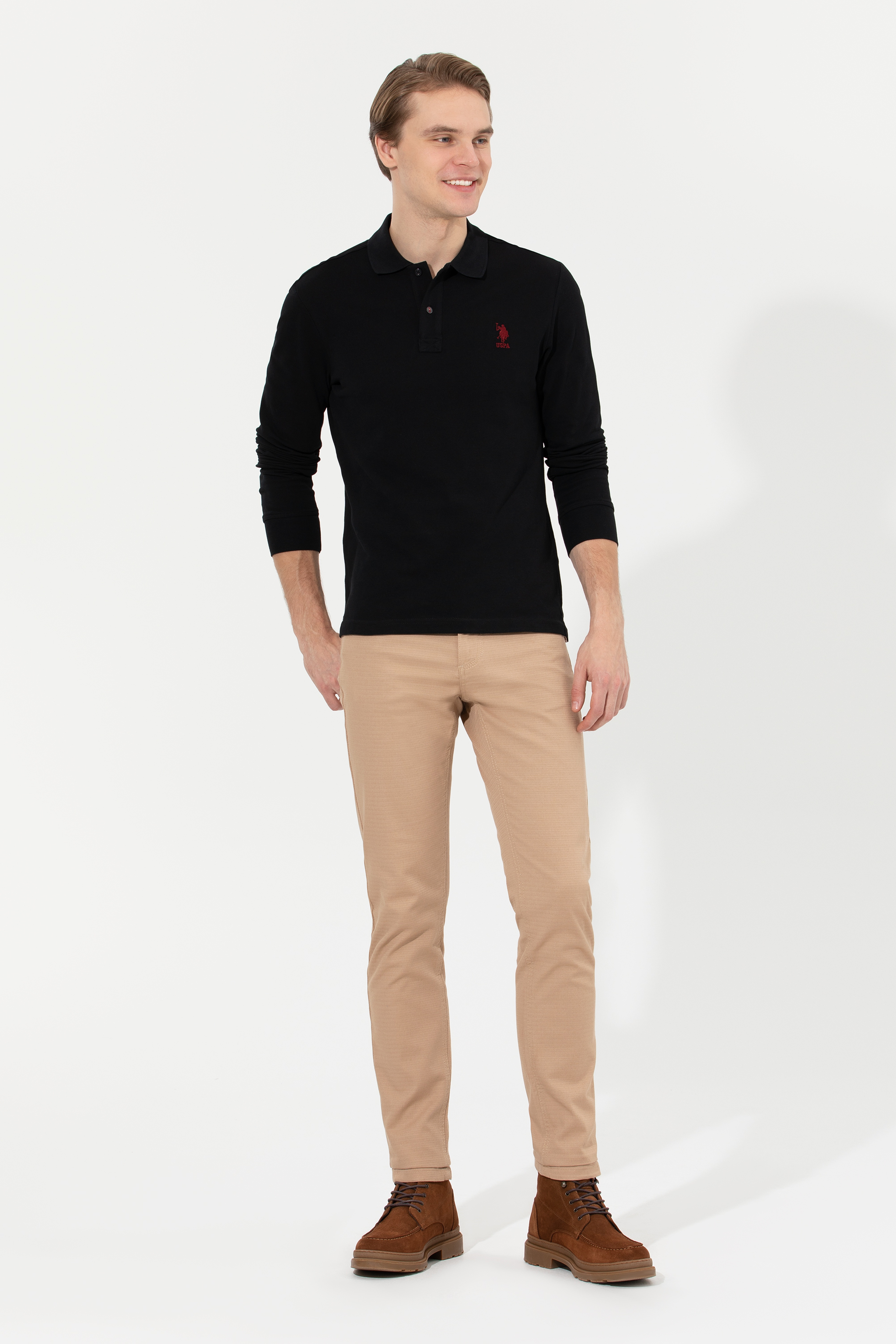 Erkek Slim Fit Camel Kanvas Pantolon - Image 1